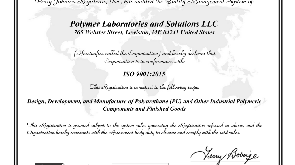 Poly Labs ISO 9001:2015 QMS Registration