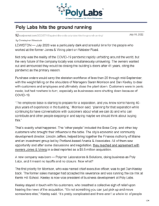 Lewiston Sun Journal Feature Poly Labs